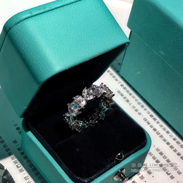 Tiffany純銀飾品 蒂芙尼女士專櫃爆款925純銀花邊鑽戒 Tiffany奢華舞會戒指  zgt1600